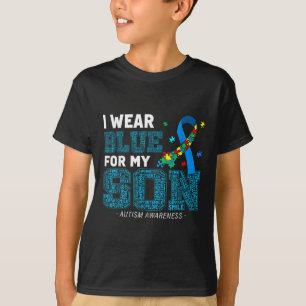 Camiseta Eu Visto Azul Para O Meu Filho Autismo Consciência