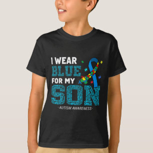 Camiseta Eu Visto Azul Para O Meu Filho Autismo Sensibiliza