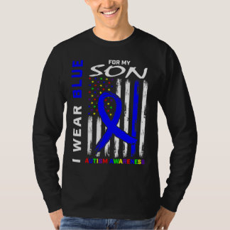 Camiseta Eu Visto Azul Para O Meu Filho Sinalizador De Cons