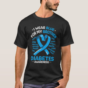 Camiseta Eu Visto Azul Para O Meu Irmão Diabetes Sensibiliz