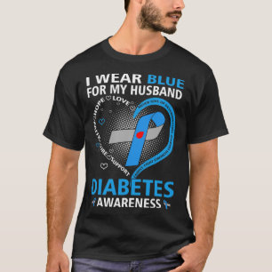 Camiseta Eu Visto Azul Para O Meu Marido Esperança Que Ame