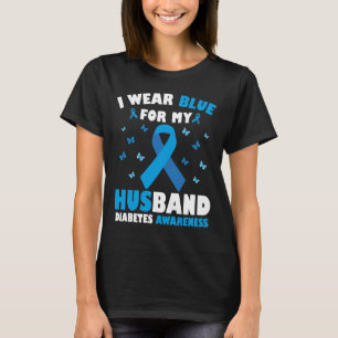 Camiseta Eu Visto Azul Para O Meu Marido Sensibilização Par