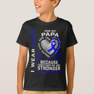 Camiseta Eu Visto Azul Para O Meu Papá Colon Cancer Sensibi
