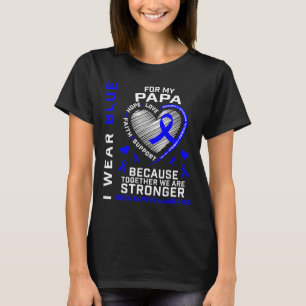 Camiseta Eu Visto Azul Para O Meu Papá Colon Cancer Sensibi