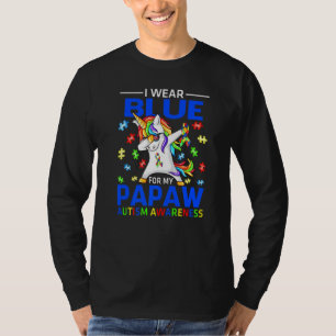 Camiseta Eu Visto Azul Para O Meu Papaw Autismo Sensibiliza