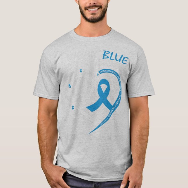 Camiseta Eu visto azul para o meu primo porque a luta do me (Frente)