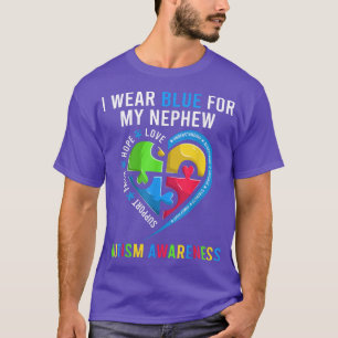Camiseta Eu Visto Azul Para O Meu Sobrinho, Tio Tia Autismo