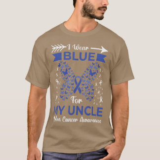 Camiseta Eu Visto Azul Para O Meu Tio Colon Cancer Sensibil