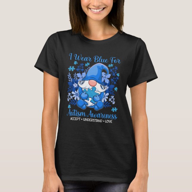 Camiseta Eu Visto Azul Para O Reconhecimento Autismo Entend (Frente)