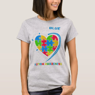 Camiseta Eu Visto Azul Para Os Meus Presentes De Consciênc
