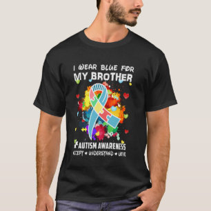 Camiseta Eu Visto Azul Pelo Meu Irmão Aceito Entendo Amor