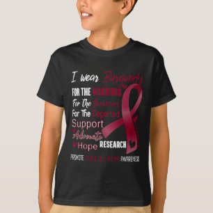 Camiseta Eu Visto Borgonha Para A Consciência Da Anemia Das