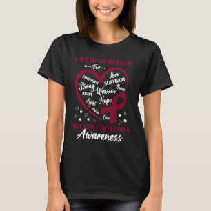 Camiseta Eu Visto Borgonha Para Mão De Consciência Do Mielo