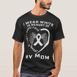 Camiseta Eu Visto Branco Em Memória Da Minha Mãe Cancer Pul