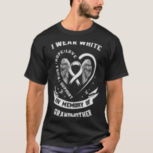 Camiseta Eu Visto branco em memória do Cancer pulmonar da a
