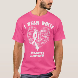 Camiseta Eu Visto Branco Para A Consciência Da Diabetes Fé 