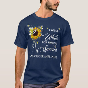 Camiseta Eu Visto Branco Para A Consciência Do Cancer Pulmo