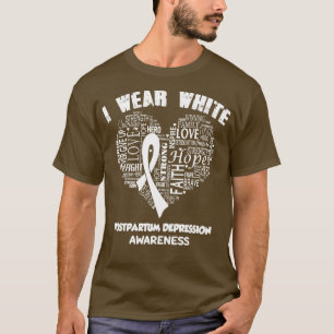 Camiseta Eu Visto Branco Para A Depressão Pós-Parto Sensibi
