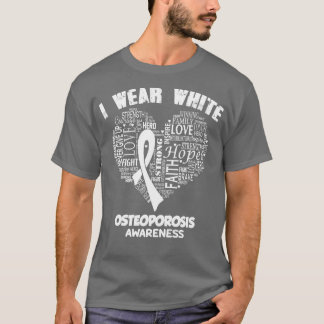 Camiseta Eu Visto Branco Para A Osteoporose Sensibilização 