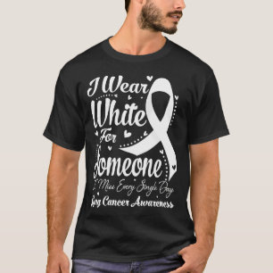 Camiseta Eu Visto Branco Para Alguém Que Conhece O CANCER