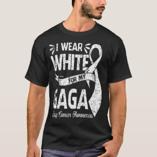 Camiseta Eu Visto Branco Para Minha Consciência Do Cancer P