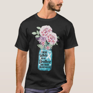 Camiseta Eu Visto Branco Para Minha Consciência Do Cancer P