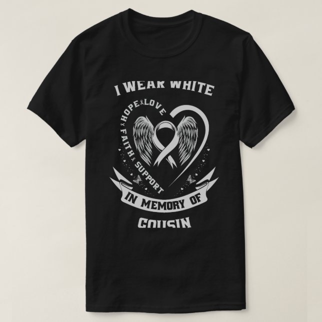 Camiseta Eu Visto Branco Para Minha Consciência Do Cancer P (Frente do Design)