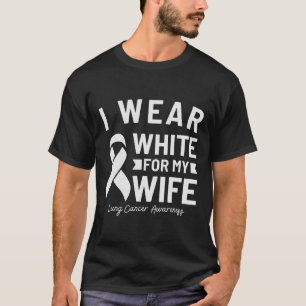 Camiseta Eu Visto Branco Para Minha Consciência Do Cancer P