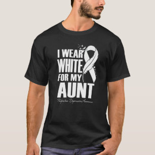 Camiseta Eu Visto Branco Para Minha Tia Pós-Parto Depressão
