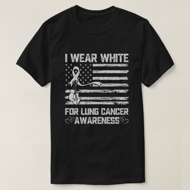 Camiseta Eu Visto Branco Para O Mês De Consciência Do Cance (Frente do Design)