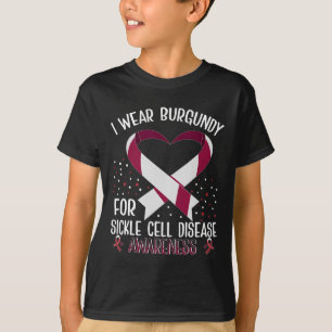 Camiseta Eu Visto Burgundy Para A Luta Pela Consciência De