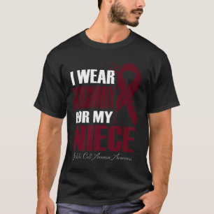 Camiseta Eu Visto Burgundy Para A Minha Onça Anemia Célula