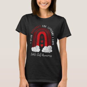 Camiseta Eu Visto Burgundy Para Alguém Que Eu Amo Célula Fa