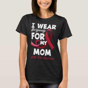 Camiseta Eu Visto Burgundy Para Minha Mãe Sensibilizar Célu