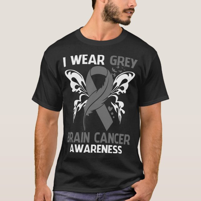 Camiseta Eu Visto Cinzas Para A Consciência Do CANCER CÉREB (Frente)