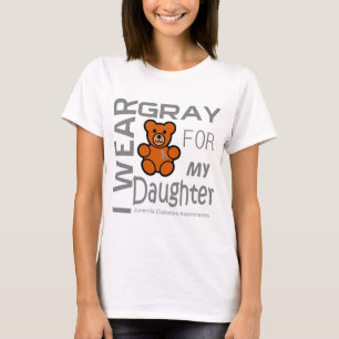 Camiseta Eu visto cinzas para meu diabetes juvenil Awar da