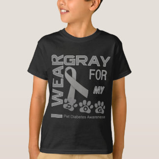Camiseta Eu visto cinzas para o meu cão Pet Diabetes Sensib