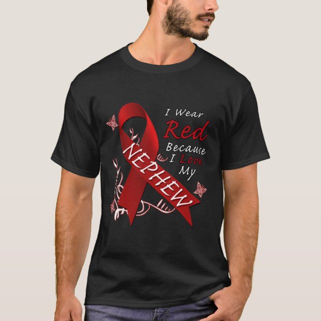 Camiseta Eu Visto Consciência da Doença Cardíaca de Fita Ve (Frente)