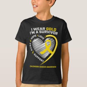 Camiseta Eu Visto Dourado Eu sou um Cancer de infância de c