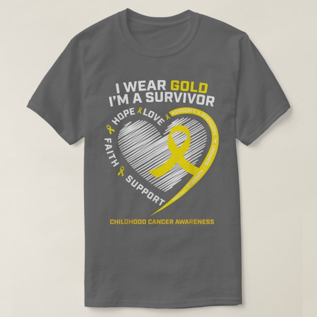 Camiseta Eu Visto Dourado Eu sou um Cancer de infância de c (Frente do Design)