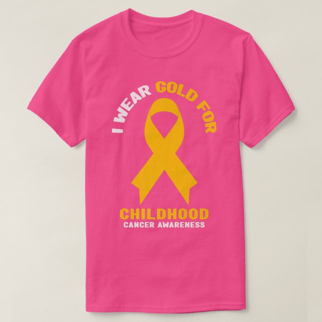 Camiseta Eu Visto Dourado Para A Consciência Do Cancer Da I (Frente do Design)