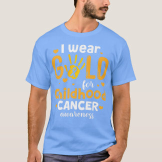 Camiseta Eu Visto Dourado Para A Consciência Do Cancer Da I