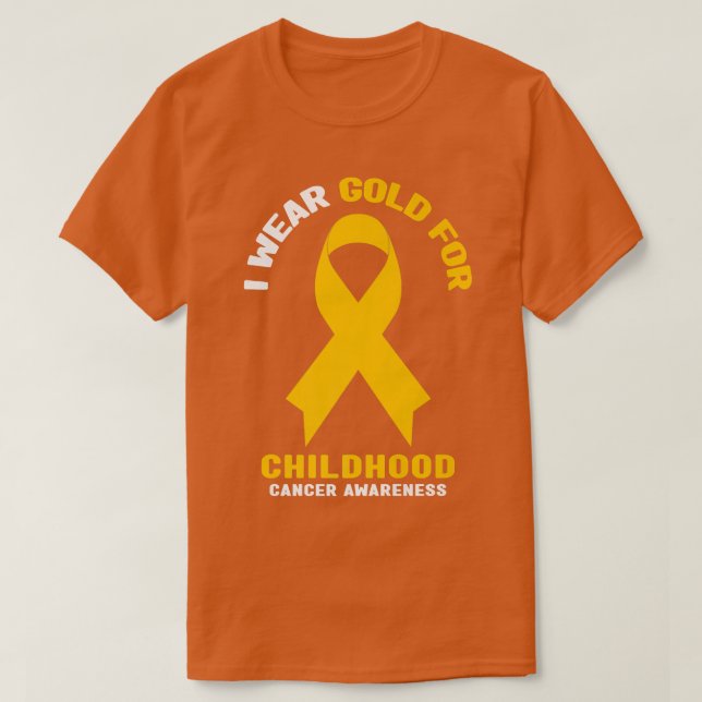 Camiseta Eu Visto Dourado Para A Consciência Do Cancer Da I (Frente do Design)