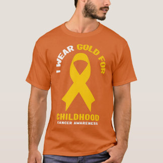 Camiseta Eu Visto Dourado Para A Consciência Do Cancer Da I