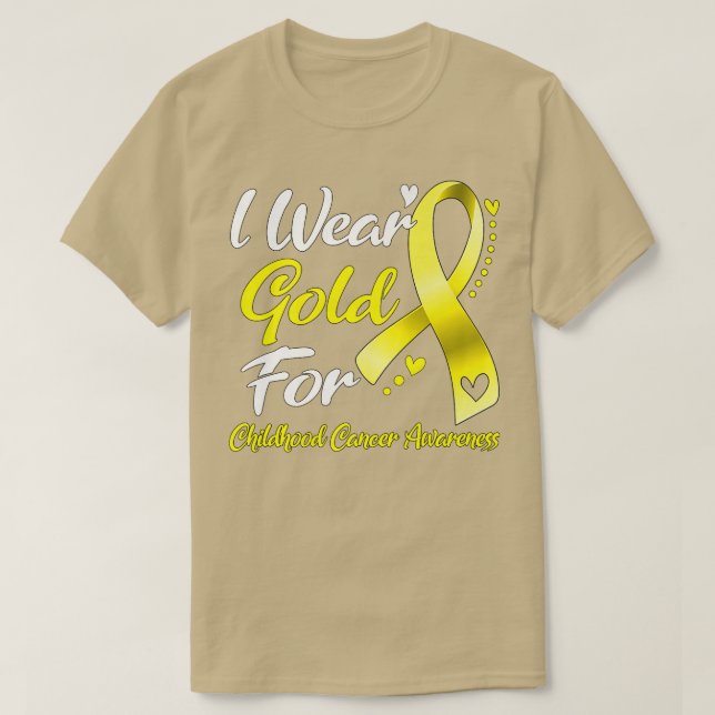 Camiseta Eu Visto Dourado Para A Consciência Do Cancer Da I (Frente do Design)