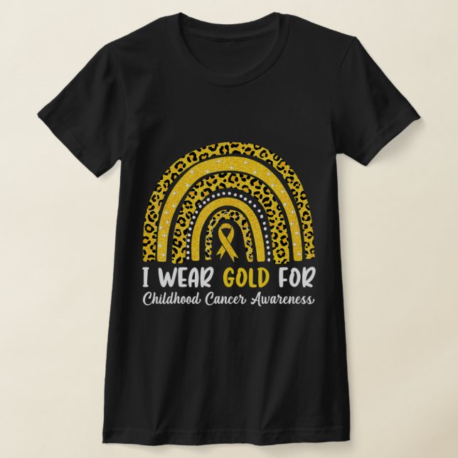 Camiseta Eu Visto Dourado Para A Consciência Do Cancer Da I (Postura )