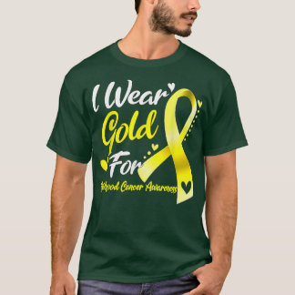 Camiseta Eu Visto Dourado Para A Consciência Do Cancer Da I