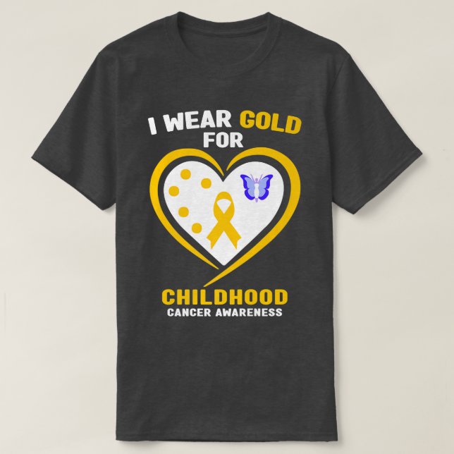 Camiseta Eu Visto Dourado Para A Consciência Do Cancer Da I (Frente do Design)