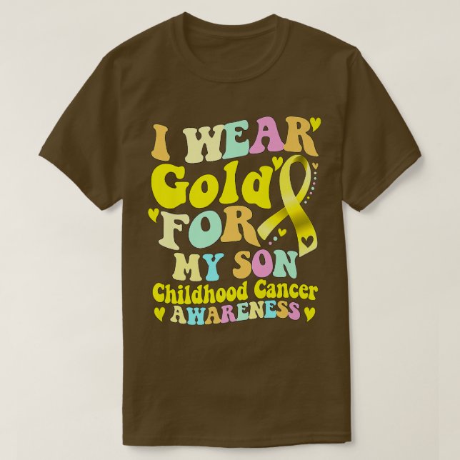 Camiseta Eu Visto Dourado Para A Consciência Do Cancer Da M (Frente do Design)