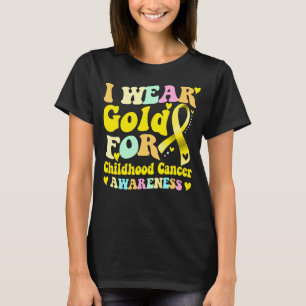 Camiseta Eu Visto Dourado Para A Consciência Do Cancer Da M
